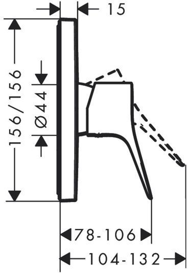 Hansgrohe Vivenis Смеситель для душа, однорычажный, скрытого монтажа, цвет: матовый черный