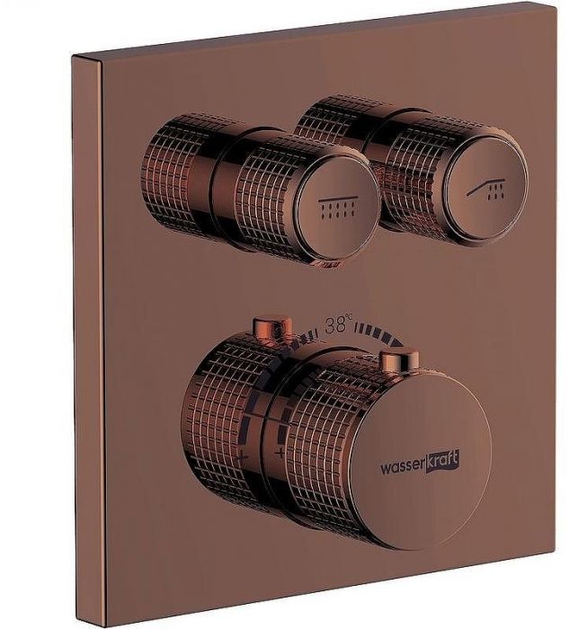 Душевая система WasserKRAFT Asphe A7748.338.329.290.292.291 Thermo с термостатом Розовое золото