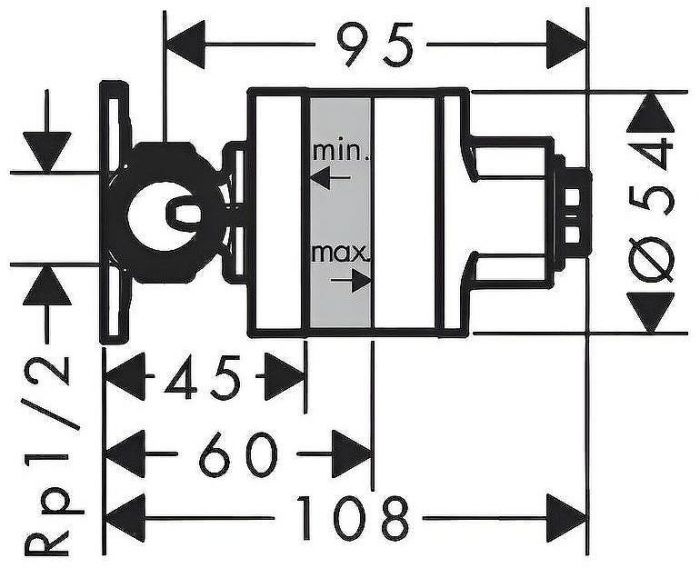Скрытая часть для смесителя Hansgrohe Bidette 29235180 G 1/2