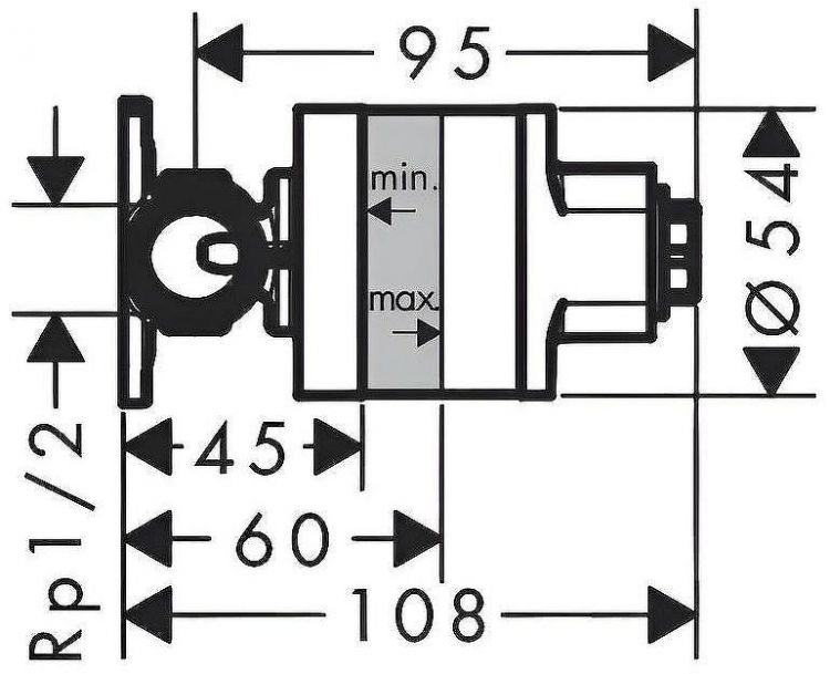 Скрытая часть для смесителя Hansgrohe Bidette 29235180 G 1/2
