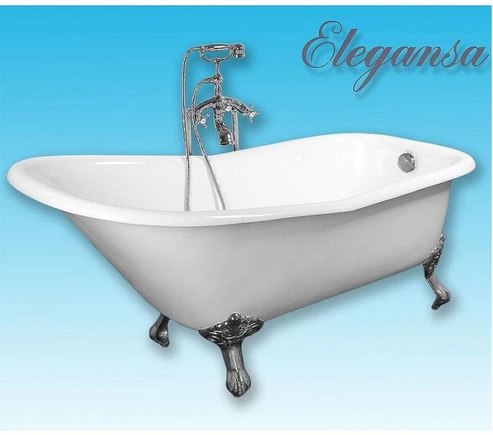 Чугунная ванна Elegansa Schale 170x75 Н0000012 ножки Хром