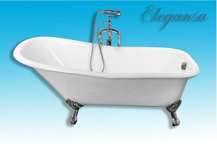 Чугунная ванна Elegansa Schale 170x75 Н0000012 ножки Хром