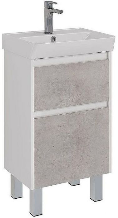 Тумба под раковину Lemark Combi 50 LM03C50T-Beton подвесная Бетон Белый глянец