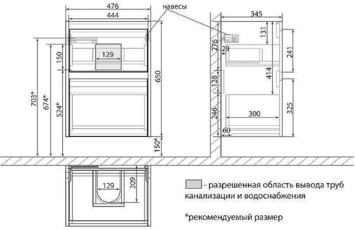 Тумба под раковину Lemark Combi 50 LM03C50T-Beton подвесная Бетон Белый глянец