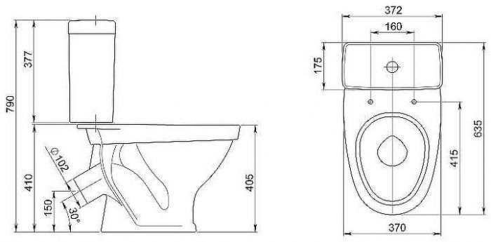 Унитаз компакт Santeri Форвард 1.P205.2.S00.00B.F с бачком и сиденьем