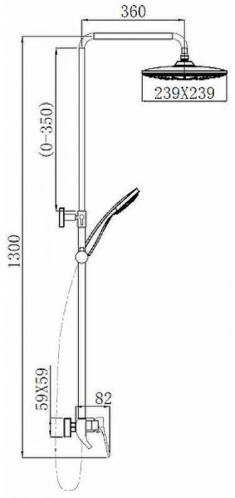 Душевая система Comforty FF071R-CMT 00-00004528 Черная
