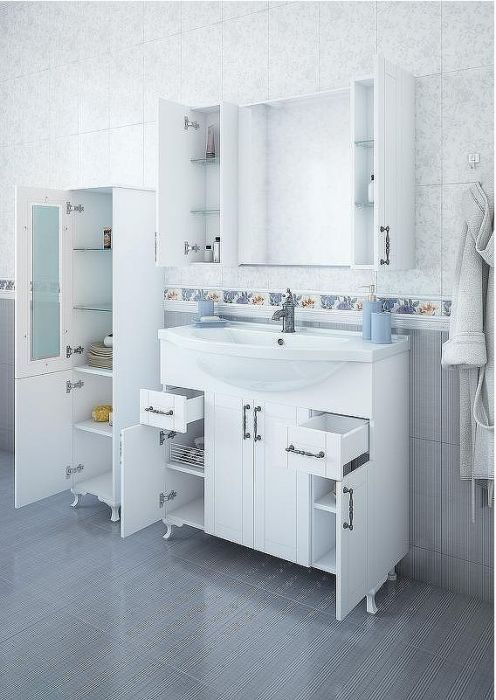 Тумба под раковину Sanflor Глория 105 С000005714 Белая матовая