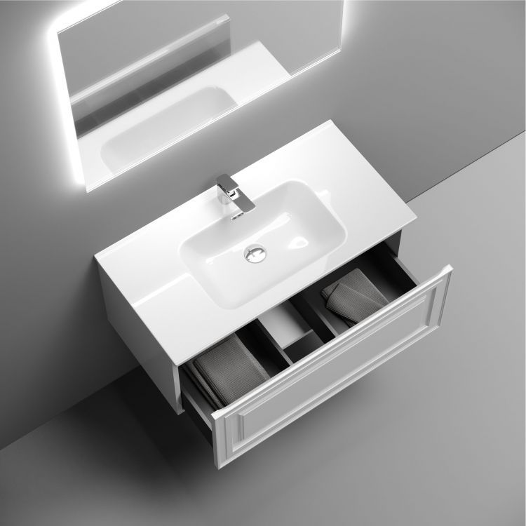 Тумба подвесная SANCOS Very 890х445х406, c одним ящиком оснащенным доводчиками, Bianco ,VR90W