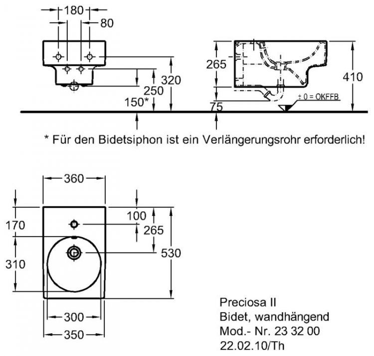 Биде подвесное Keramag Preciosa II, 233200000