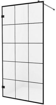 Душевая перегородка New Trendy Avexa Black 120 EXK-2025 профиль Черный стекло прозрачное