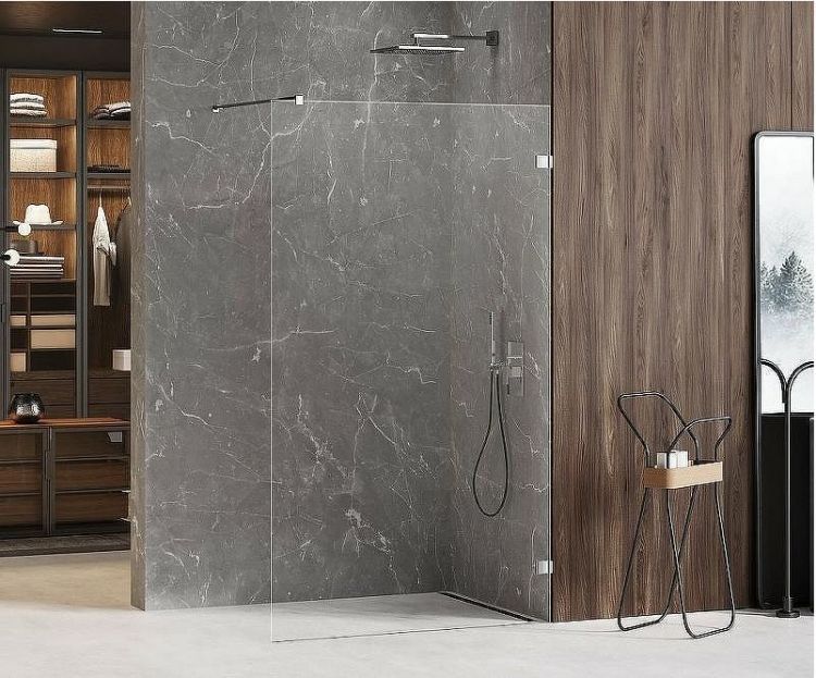 Душевая перегородка New Trendy Avexa Chrome 160 EXK-1947 профиль Хром стекло прозрачное