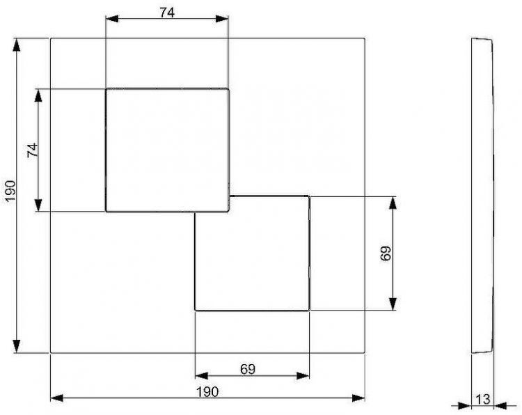 Клавиша смыва KK POL P02 SPP/179/0/K Белая глянцевая