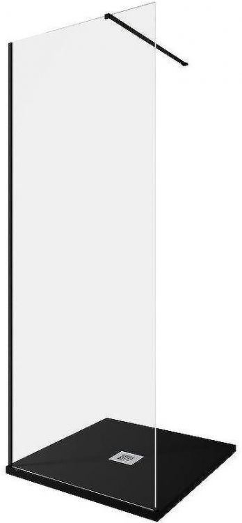 Душевая перегородка Allen Brau Infinity 1 80 3.21003.BBA профиль Черный браш стекло прозрачное