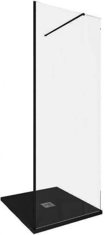 Душевая перегородка Allen Brau Infinity 1 80 3.21003.BBA профиль Черный браш стекло прозрачное