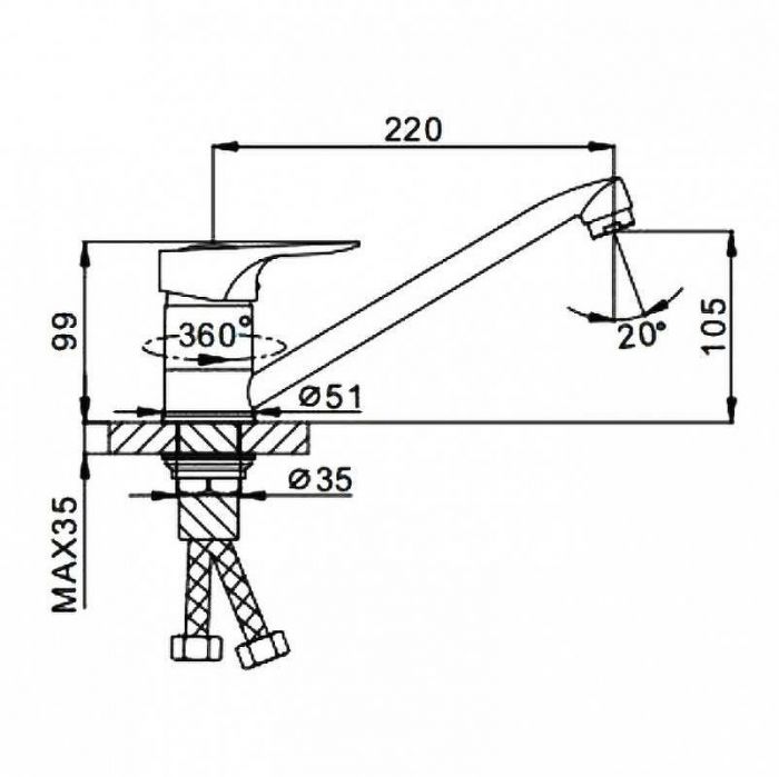Смеситель для кухни Frap F4928-11 Черный матовый