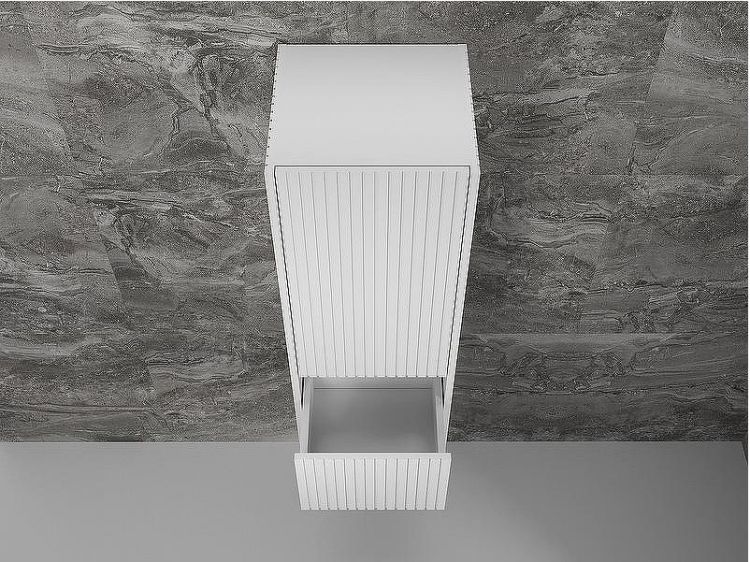 Шкаф пенал Style Line Стокгольм 36 ЛС-00002316 подвесной Белый рифленый софт