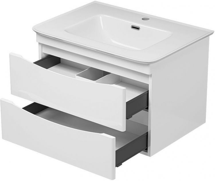 Тумба с раковиной Misty Мираж 70 УТ000025393 подвесная Белая