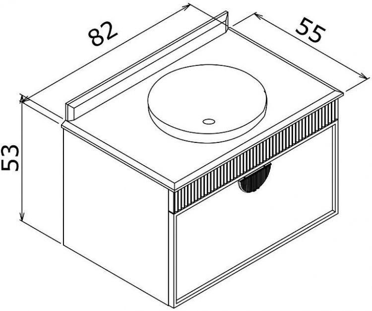 Тумба с раковиной Orka Molino 80 5004666 подвесная цвет Антрацит матовый