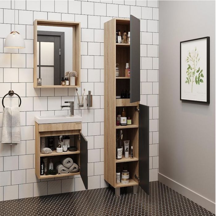 Шкаф пенал Onika Милтон 30 403078 цвет Дуб сонома