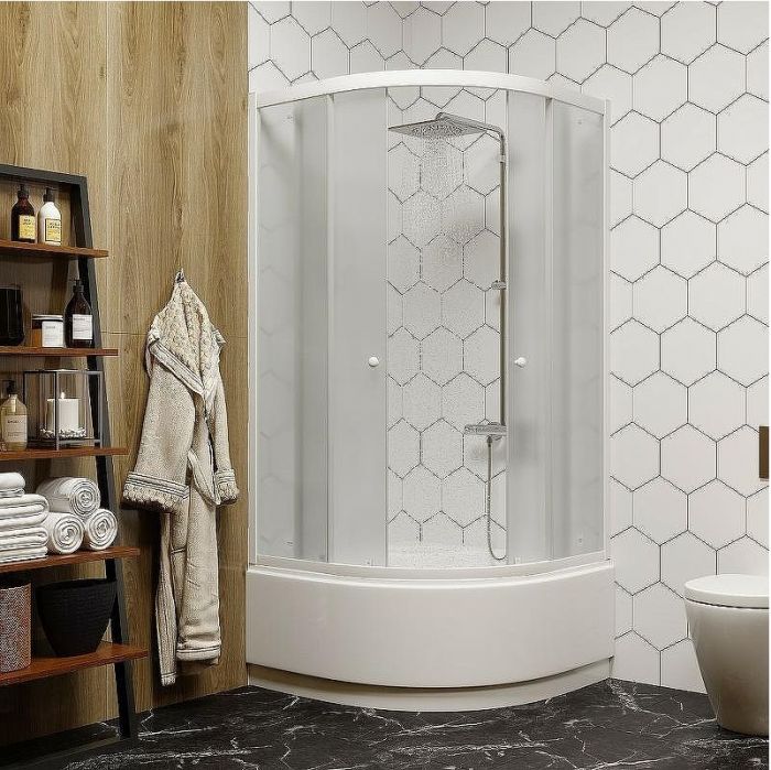 Душевой уголок Parly 90x90 ZF90 профиль Белый стекло матовое