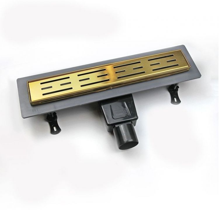 Душевой лоток RGW Drain Leo-30Gb-40 60213040-06 с решеткой Золото брашированное