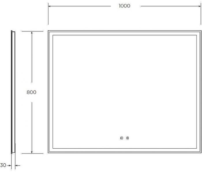 Зеркало BelBagno 100 SPC-GRT-1000-800-LED-TCH-SND с подсветкой с голосовым управлением и подогревом