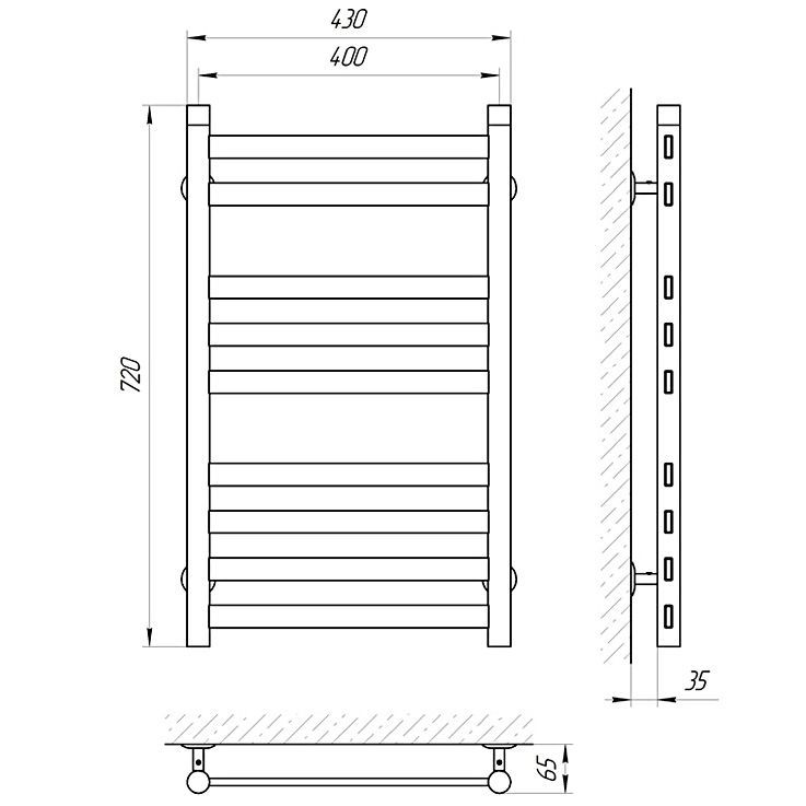 Полотенцесушитель электрический масляный Laris Кватро