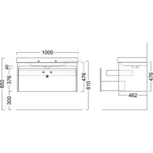 Тумба под раковину Kerama Marazzi Buongiorno 97,5x46x47,5 см, белая (BG.100.1+1\WHT)