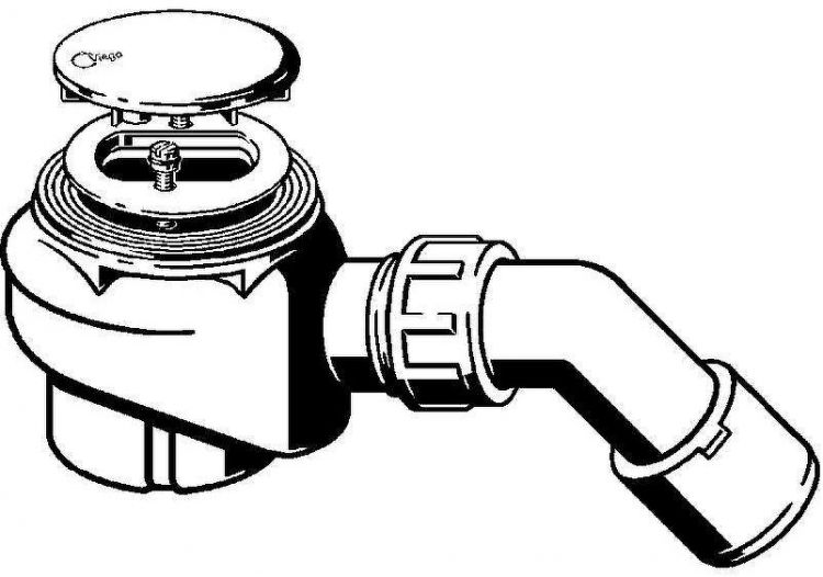Сифон для душевого поддона Viega Domoplex 6928 126582 Хром
