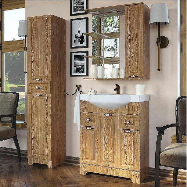 Зеркало со шкафом Stella Polar Кармела 65/С SP-00000181 с подсветкой Карпатская ель Зеркало со шкафом Stella Polar Кармела 65/С SP-00000181 с подсветкой Карпатская ель