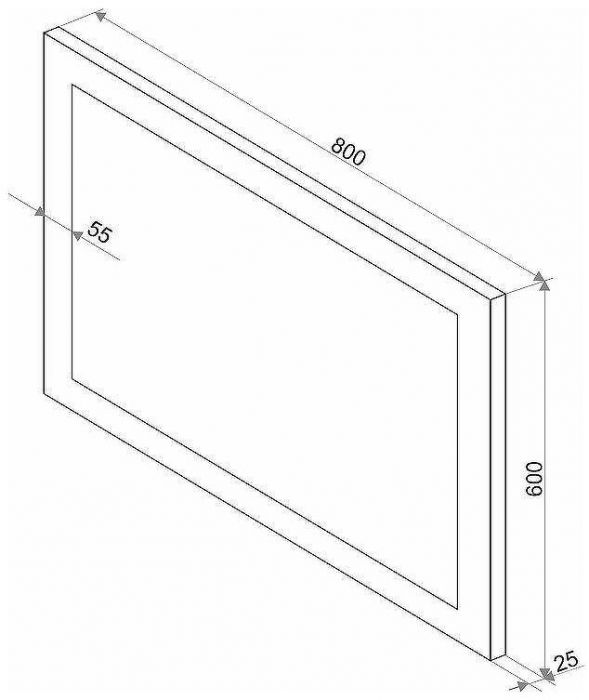 Зеркало Art&Max Soli AM-Sol-800-600-DS-F-H с подсветкой с сенсорным выключателем