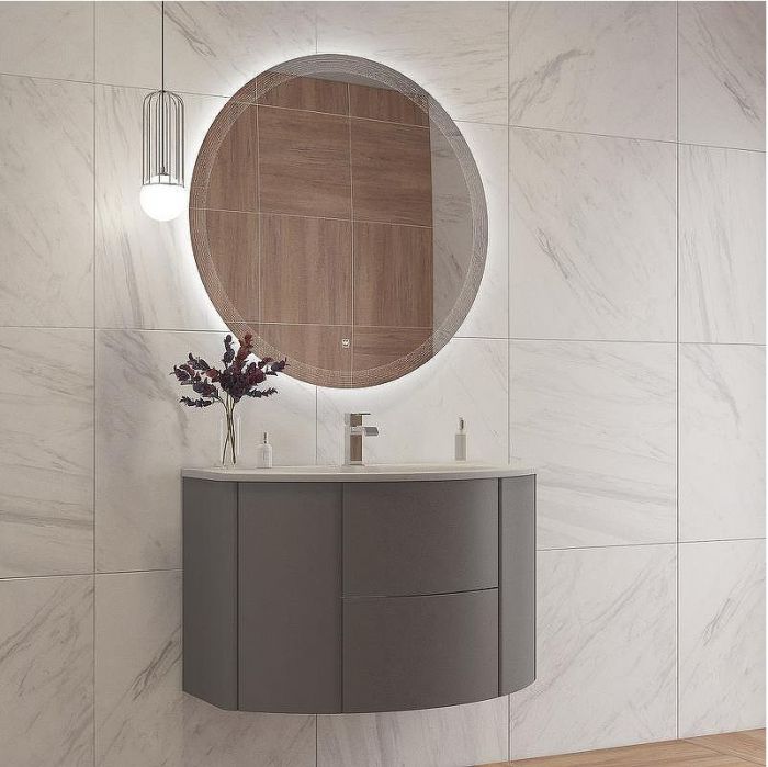 Зеркало Cezares Eco 90 CZR-SPC-ECO-900-LED-TCH с подсветкой с лазерной гравировкой и сенсорным выключателем