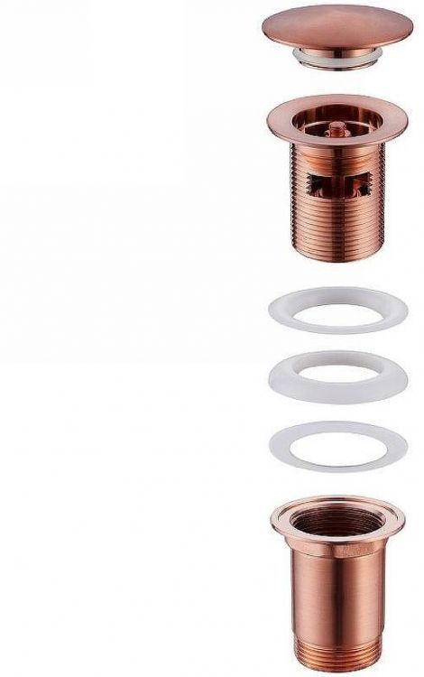 Донный клапан Abber AF0010MRG click-clack Розовое золото матовое