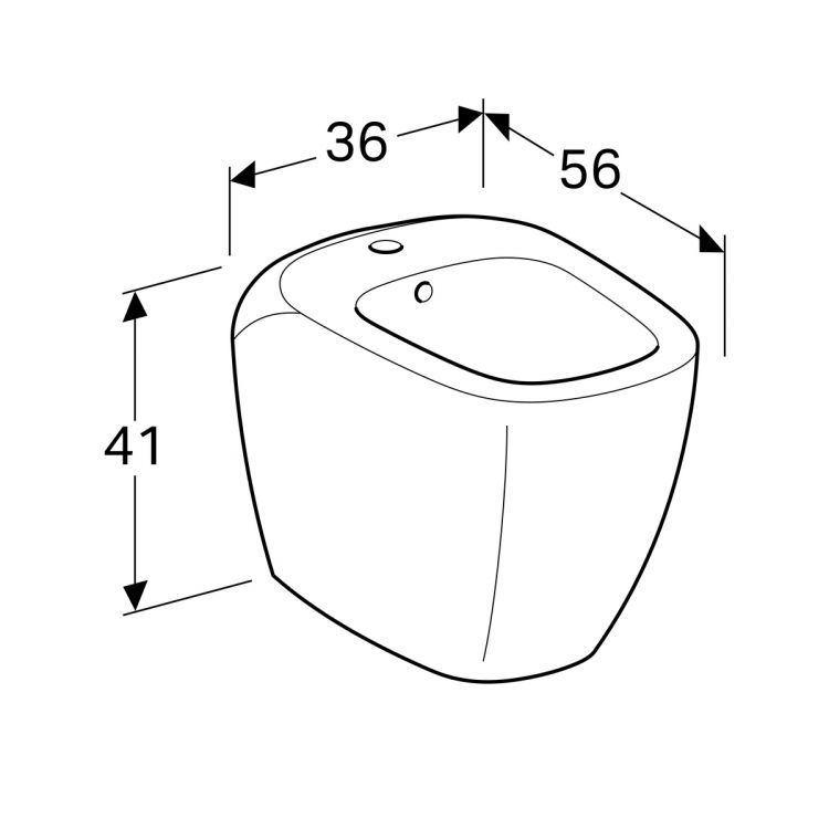 Биде напольное Geberit Citterio360х560 мм Биде напольное Geberit Citterio360х560 мм