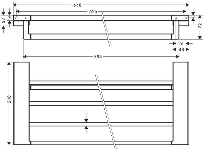 Hansgrohe AddStoris Полка для полотенец 64.8см., цвет: шлифованная бронза