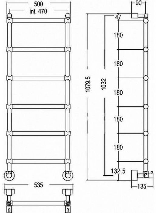 Водяной полотенцесушитель Margaroli Sole 4424706CRN Хром