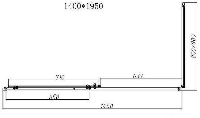 Душевой уголок Vincea Slim-N 140x80 VSR-4SN8014CLB профиль Черный стекло прозрачное