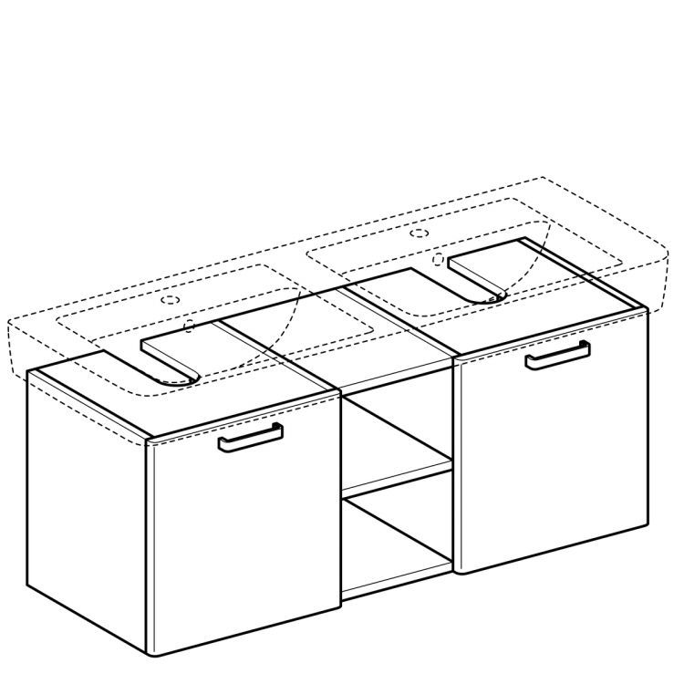 Тумба под раковину Geberit Renova Plan 120,  белый [879240000]