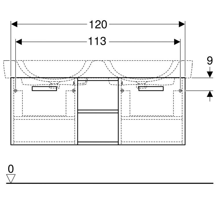 Тумба под раковину Geberit Renova Plan 120,  белый [879240000]
