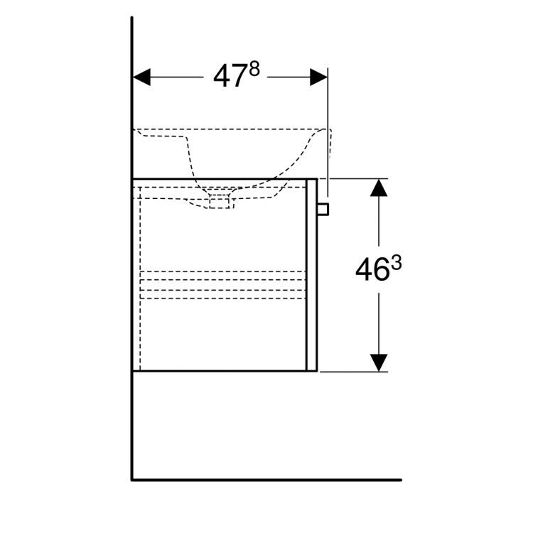Тумба под раковину Geberit Renova Plan 120,  белый [879240000]