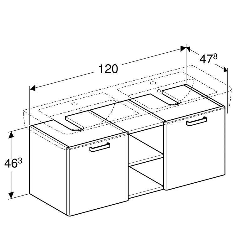 Тумба под раковину Geberit Renova Plan 120,  белый [879240000]
