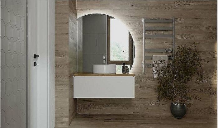 Зеркало Jorno Solis New 106 SolN.02.106/W/JR с подсветкой с бесконтактным выключателем