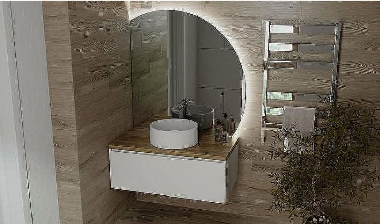 Зеркало Jorno Solis New 106 SolN.02.106/W/JR с подсветкой с бесконтактным выключателем