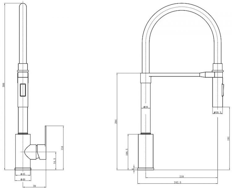 Смеситель для кухни Fashun A54511-7 цвет Сатин Черный Смеситель для кухни Fashun A54511-7 цвет Сатин Черный