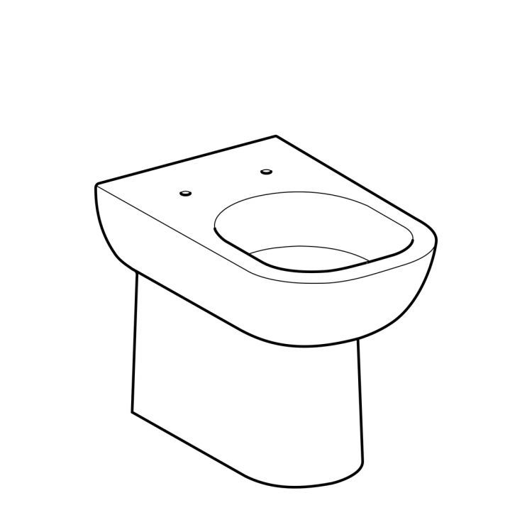 Чаша унитаза напольного Geberit Smyle для смывного бачка наружного монтажа, глубина 54 см [500.213.01.1]