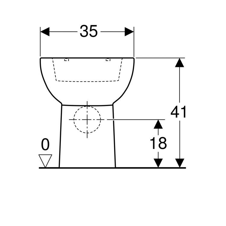 Чаша унитаза напольного Geberit Smyle для смывного бачка наружного монтажа, глубина 54 см [500.213.01.1]