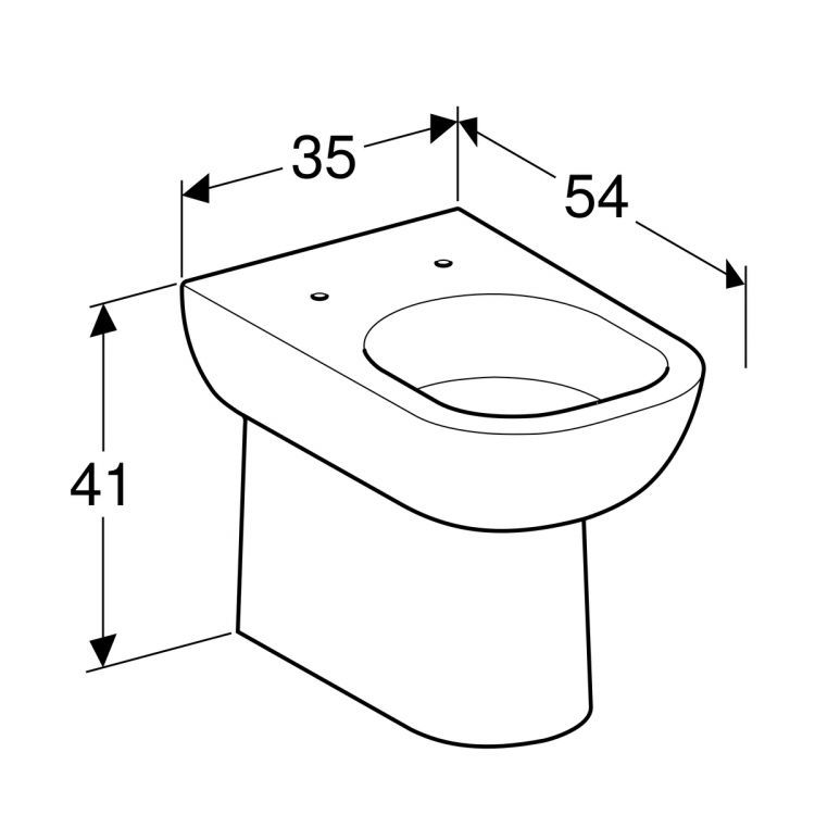 Чаша унитаза напольного Geberit Smyle для смывного бачка наружного монтажа, глубина 54 см [500.213.01.1]