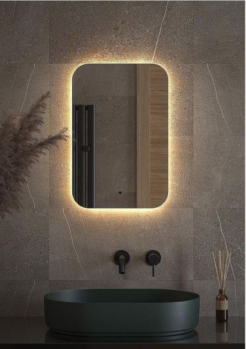 Зеркало Defesto Opti 40x60 DF 2812R с подсветкой 17W-3000К/ИК - выключатель/Теплый белый свет