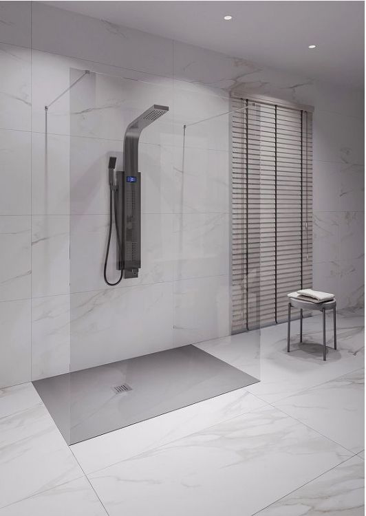 Душевой поддон из искусственного камня Starohome Solid 120х80 1237480 цвет Серый матовый