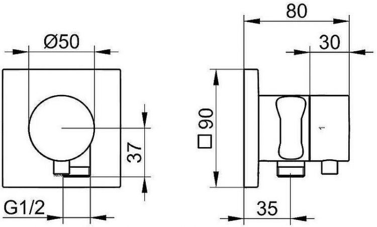 Запорный вентиль Keuco IXMO 59557 010202 Хром